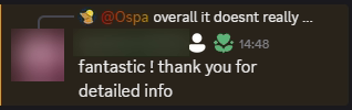 An anonymized member thanking Ospa for detailed information